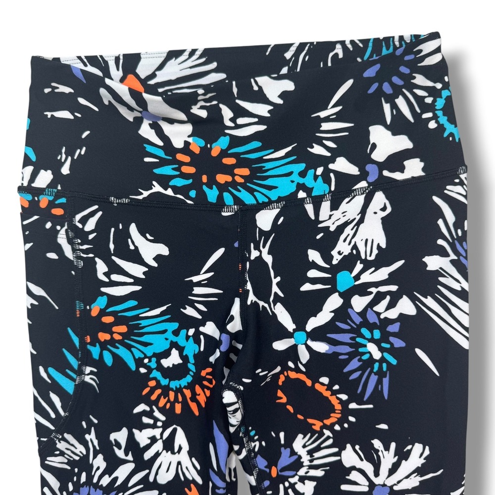 Under Armour Leggings Womens Medium Black Floral Compression Activewear Pants
